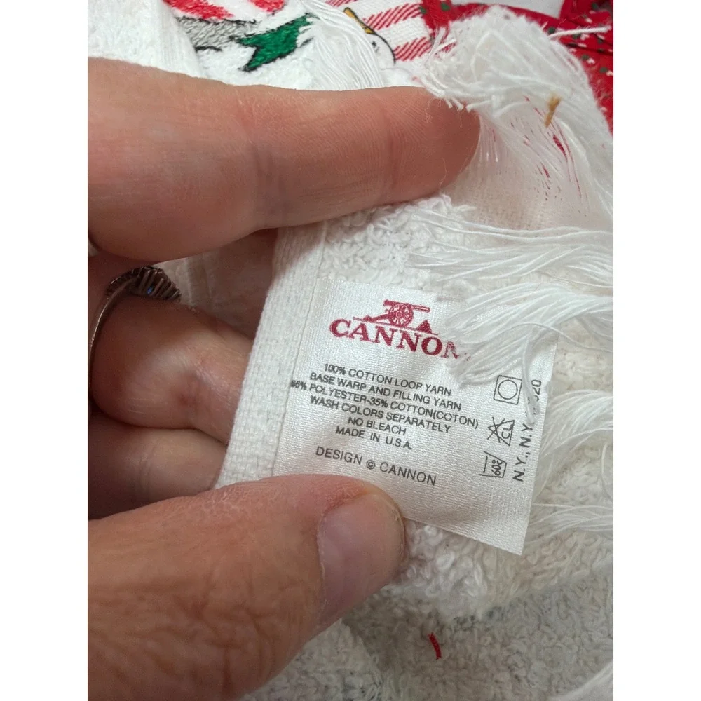 NWT VTG 90s Cannon Heirloom Kitchen Set Red Christmas Goose 3pc Towel Mitt